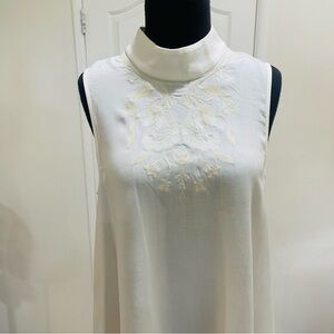 Pendleton Cream Embellished Tunic with Asymmetrical Design